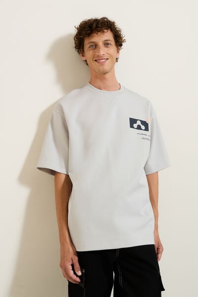 Tee shirt oversize col rond imprimé