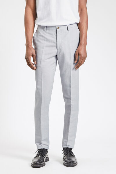Pantalon de costume coordonnable Slim en laine mélangée unie gris moyen