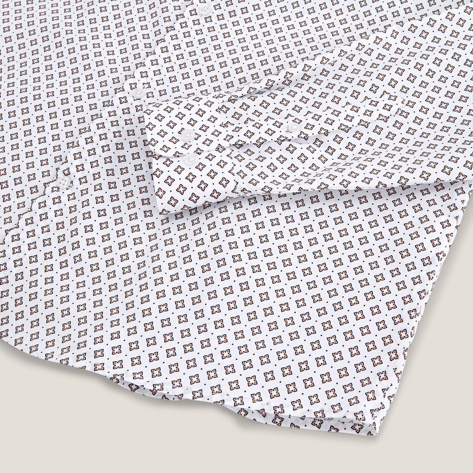 Chemise en coton imprimé géométrique