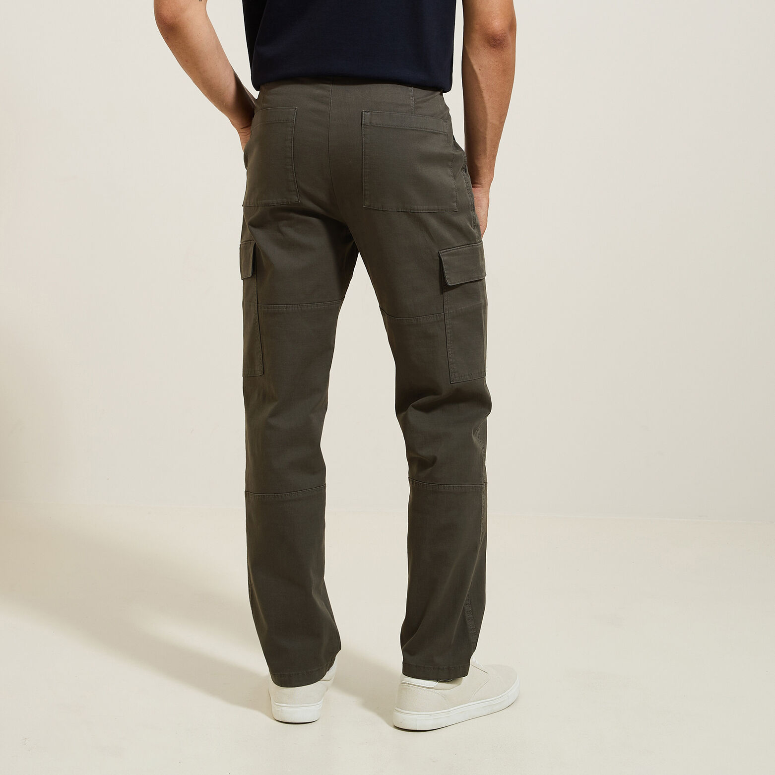 Pantalon cargo droit uni