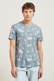 Tee shirt imprimé fleur en coton/lin