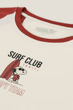 T-shirt met Surf Club-print, Peanuts-licentie