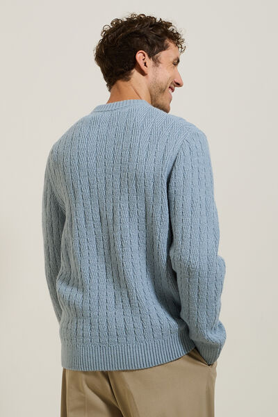 Pull col rond torsade