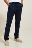 Pantalon slim en coton et lin