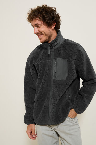 Sweat zippé en sherpa