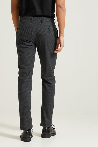 Pantalon chino slim motif pied de puce