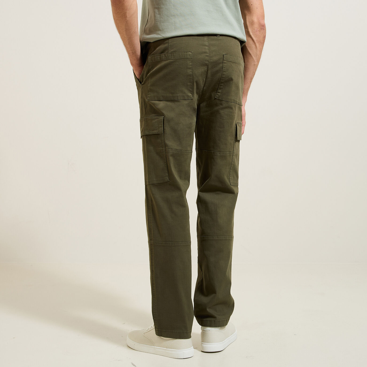 Pantalon cargo droit uni