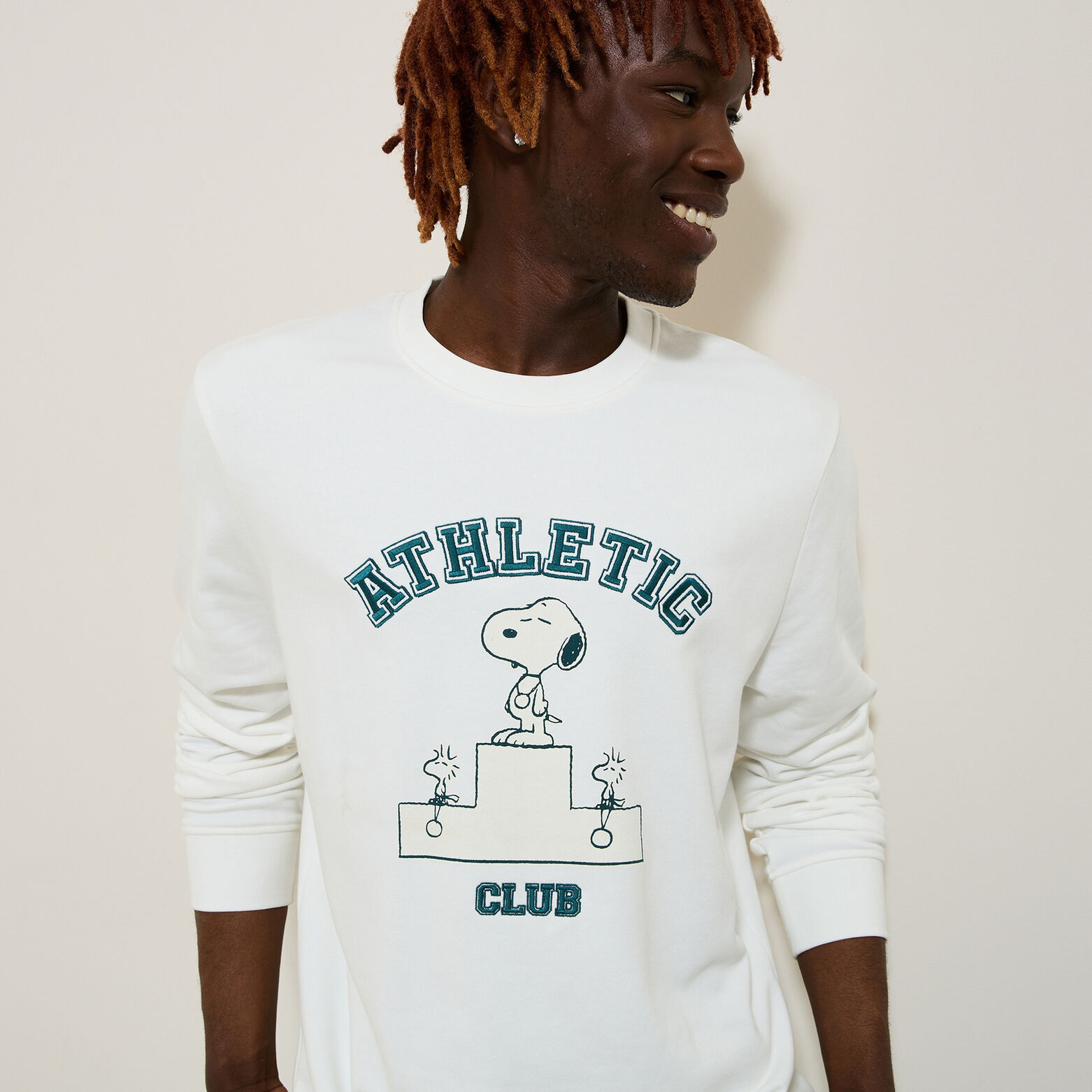 Sweater met Athletic Club-print, Peanuts-licentie