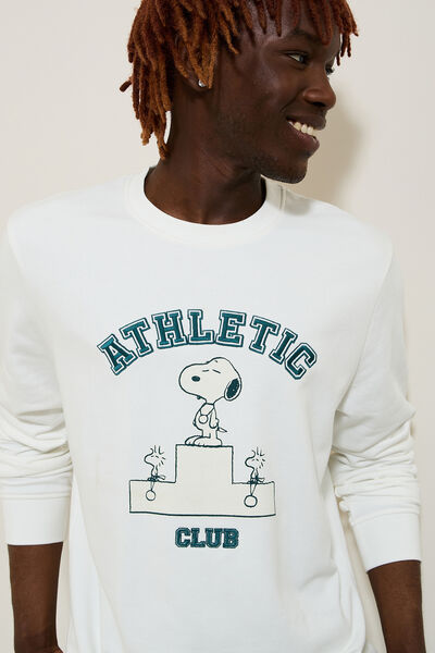 Sweater met Athletic Club-print, Peanuts-licentie