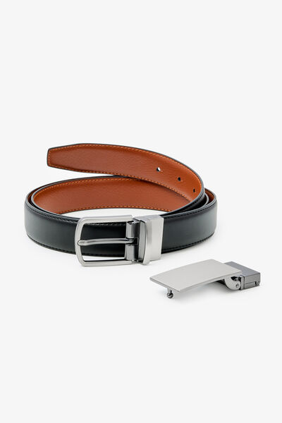 Coffret ceinture réversible avec plaque et boucle