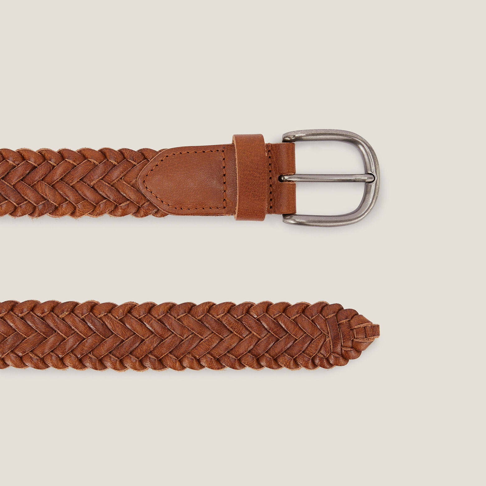 Ceinture tressée en cuir