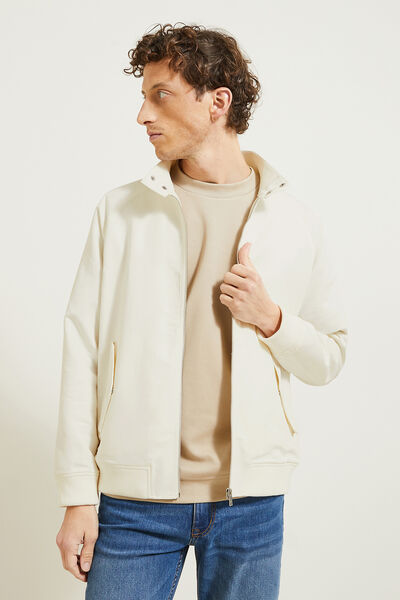 Blouson en coton lin col montant