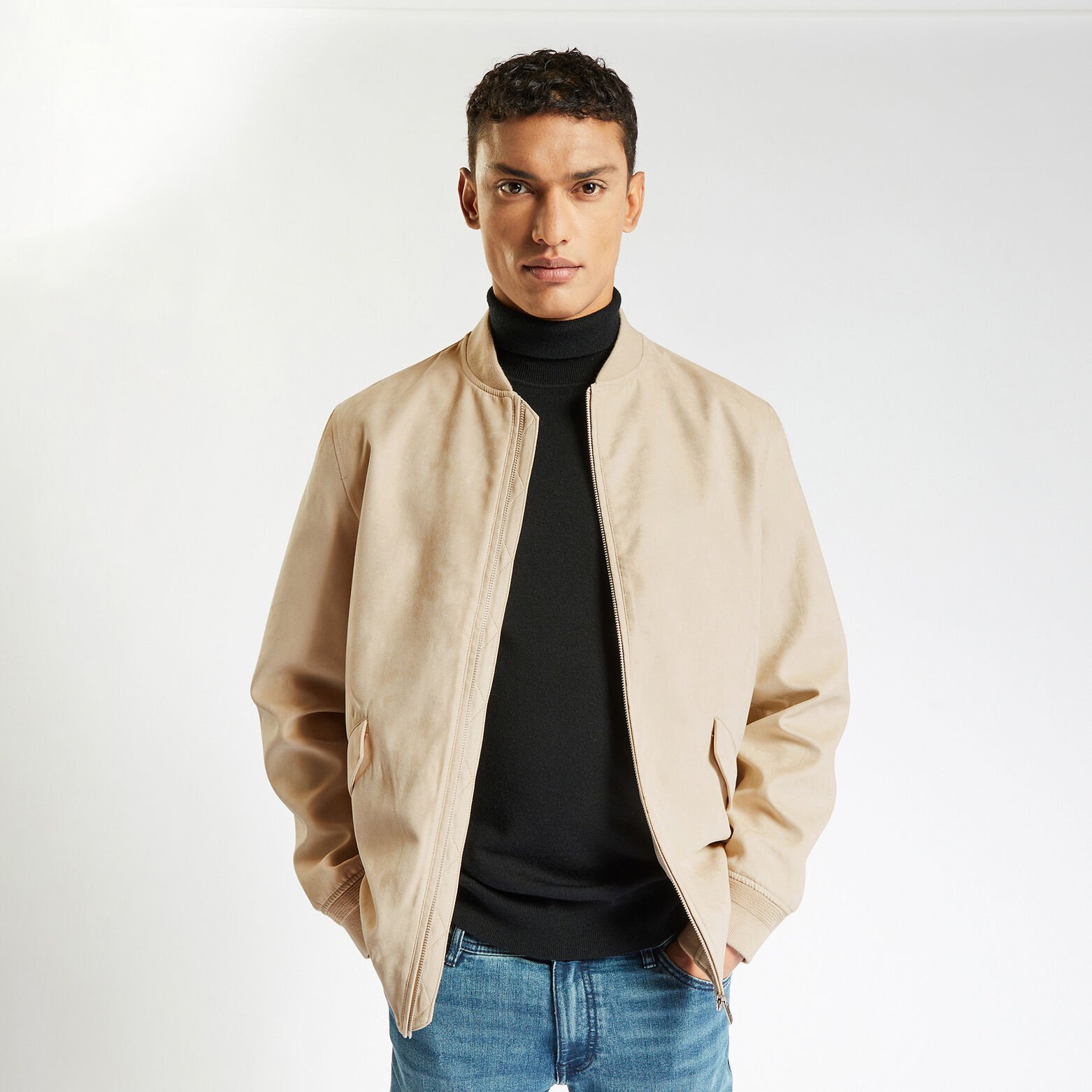 Blouson zippé aspect velours