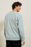 Sweater ronde hals, zak en afbeelding