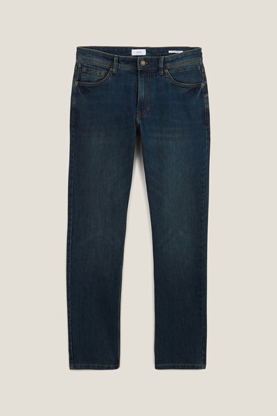 Straight jeans, 4 lengtes, gerec. katoen-polyester