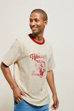 T-shirt met ronde hals, print en contrasterende ve