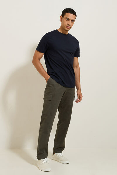 Pantalon cargo droit uni