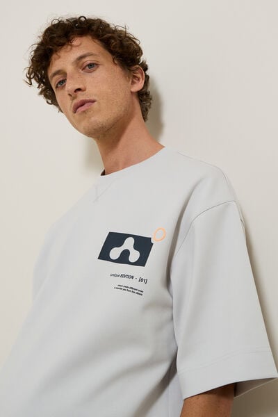 Tee shirt oversize col rond imprimé