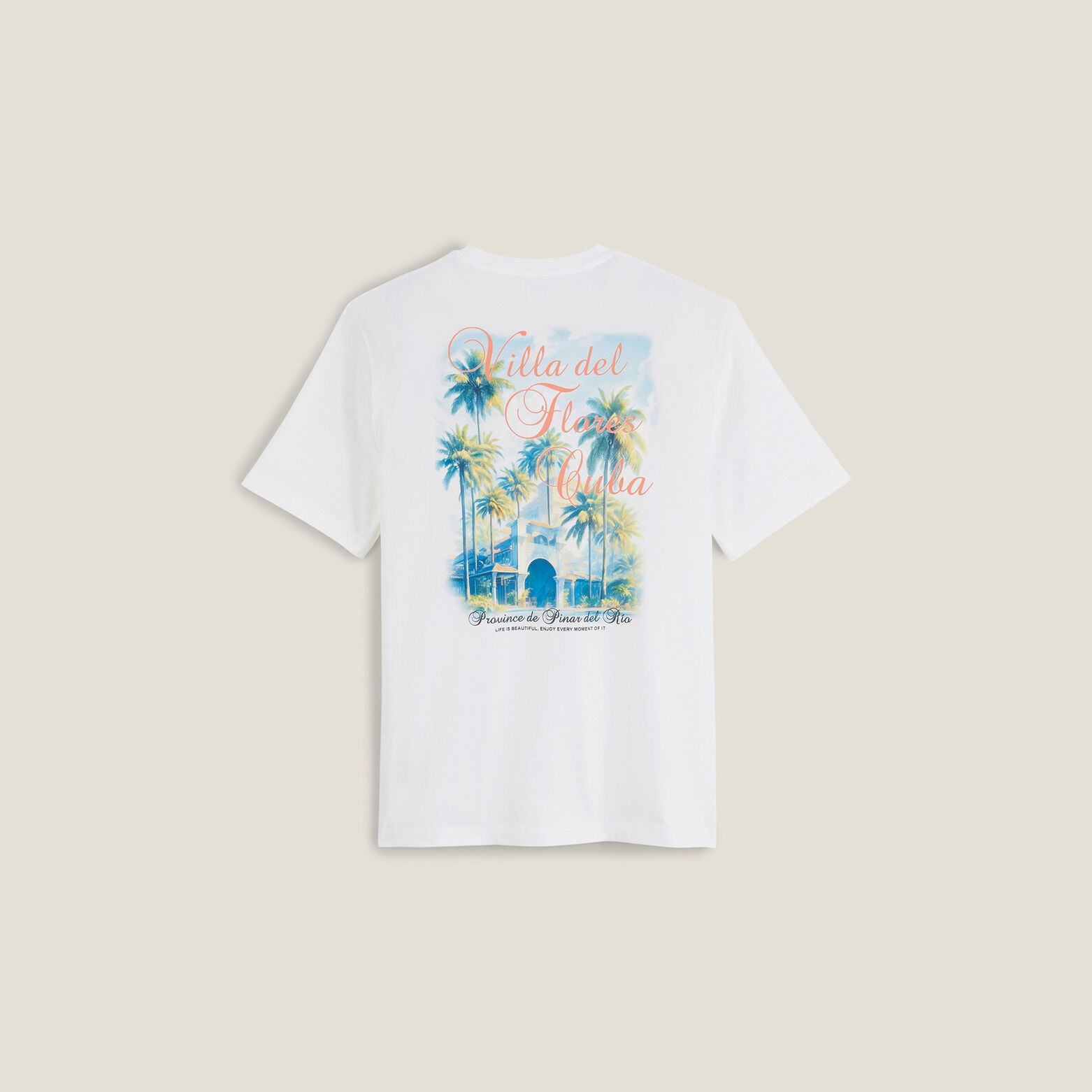 T-shirt met landschap-print op voor-en achterkant