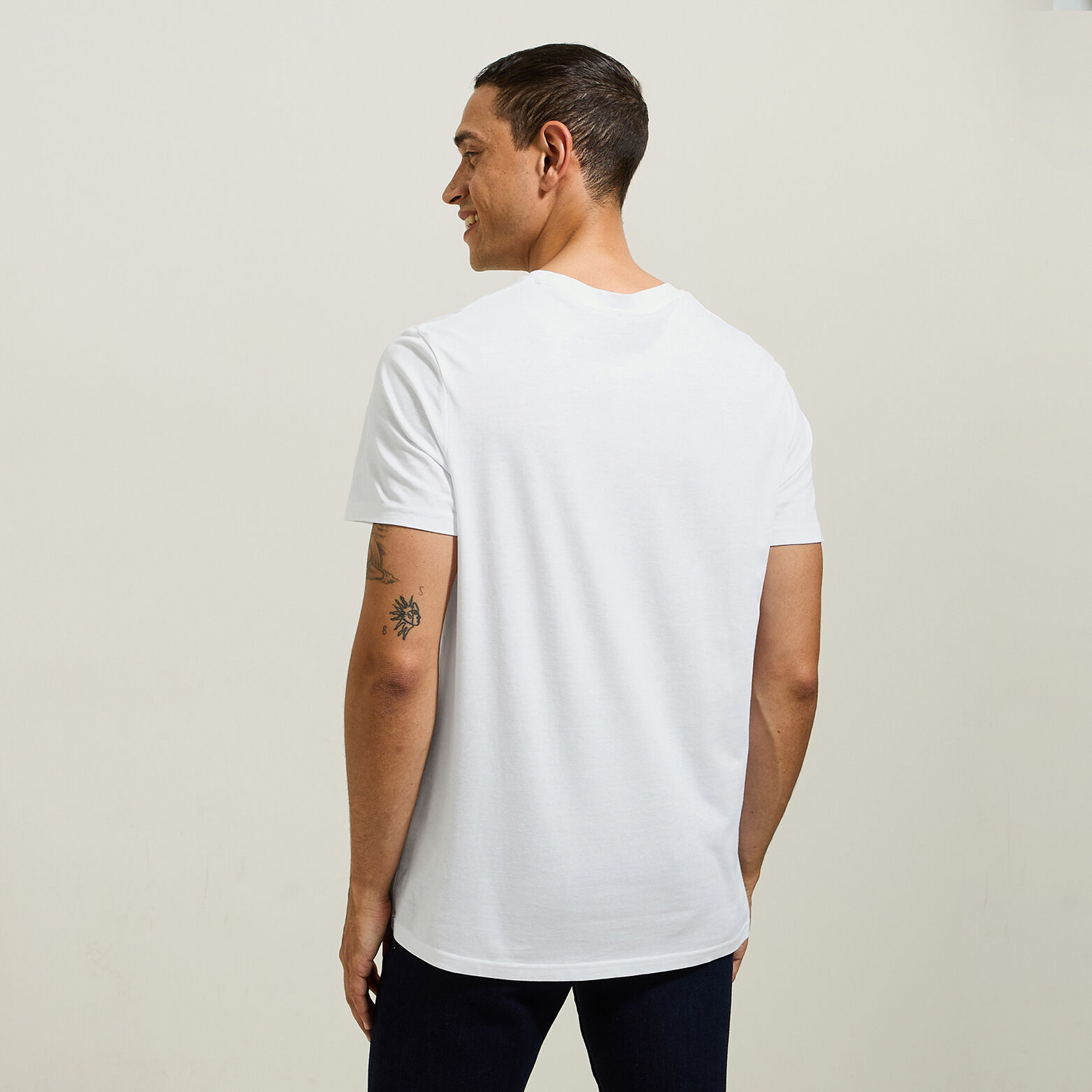 Basic, katoenen T-shirt met ronde hals