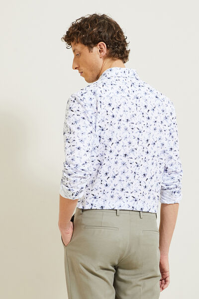 Chemise regular imprimé fleuri en coton