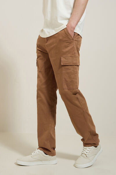 Pantalon cargo droit uni