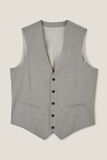 Slim kostuumgilet met pied-de-puce-motief