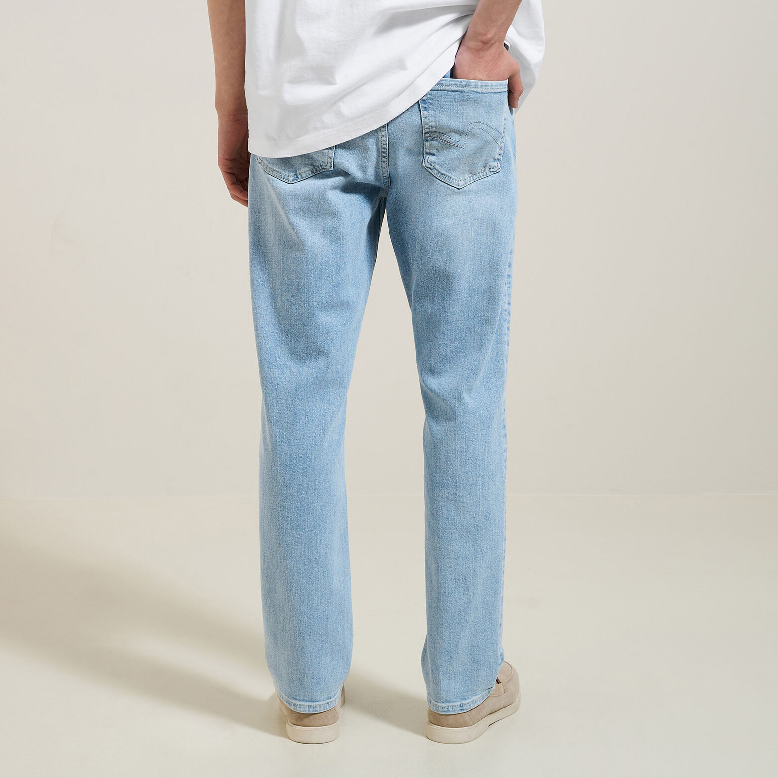 Straight, gebleekte jeans, 3 lengtes