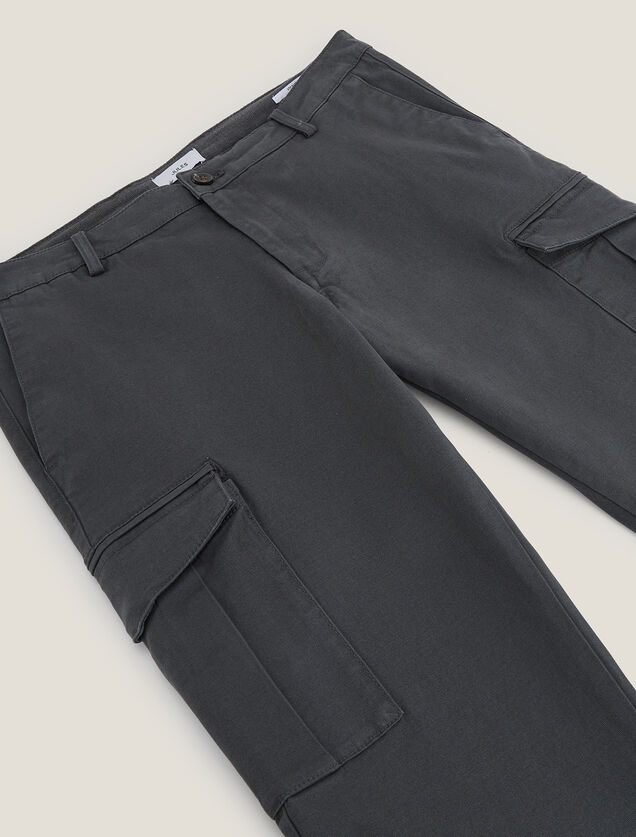 Pantalon cargo droit poches côtés