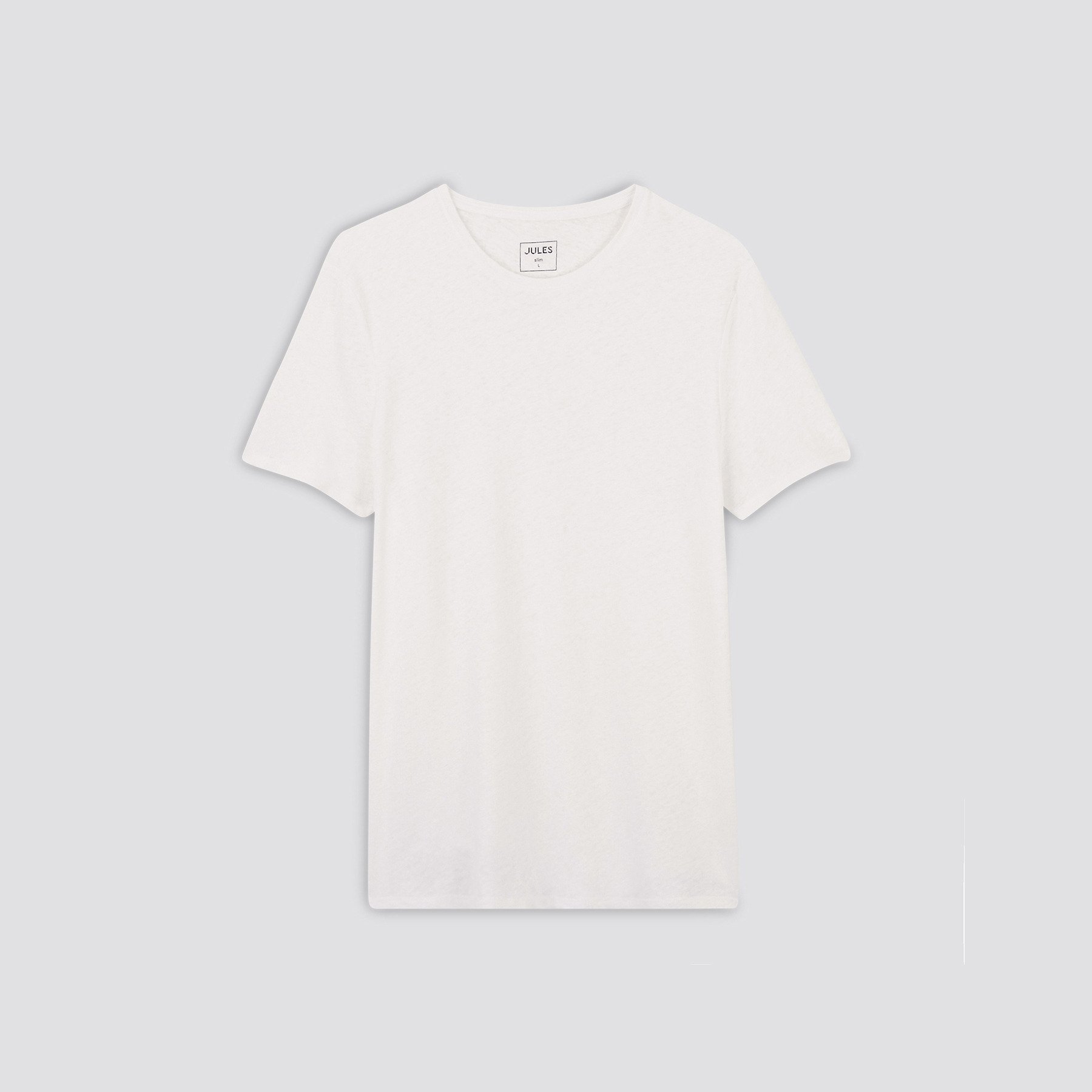Tee shirt en coton lin Blanc S 50% Lin, 50% Coton Homme