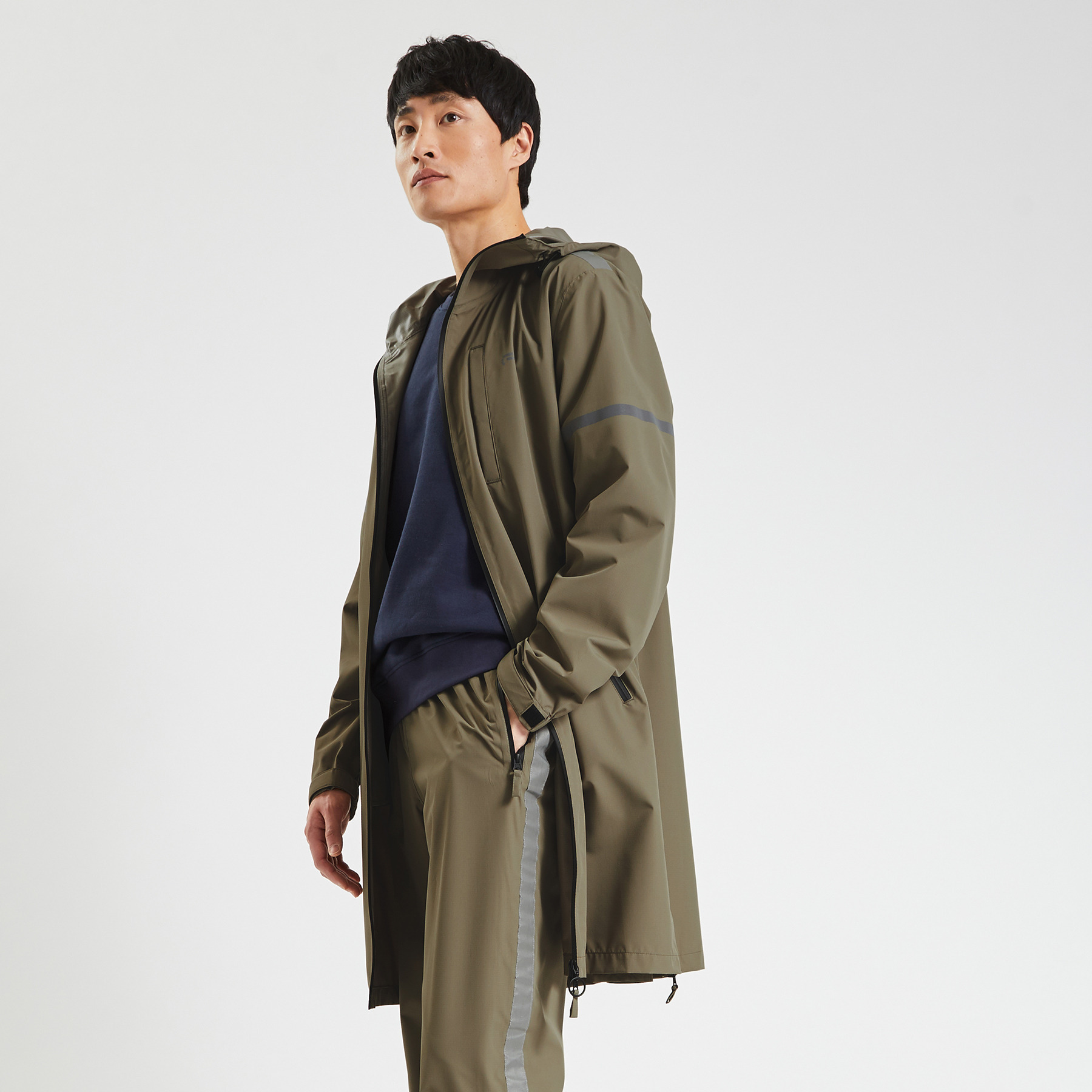 Manteau de pluie matière imperméable Vert kaki S 100% Polyester Homme Jules