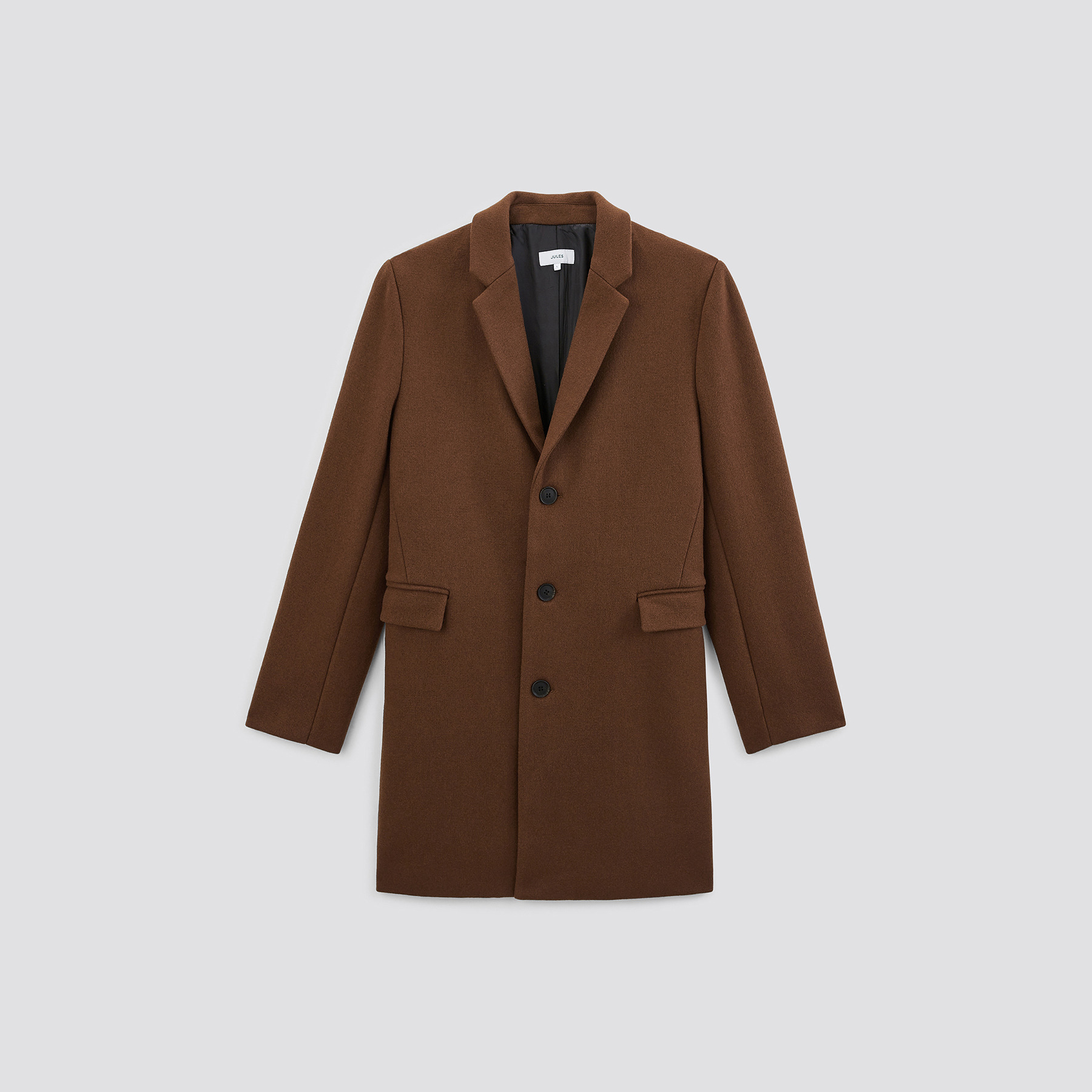 Manteau col tailleur Marron XL 51% Laine, 48% Polyester, 1% Polyamide Homme Jules