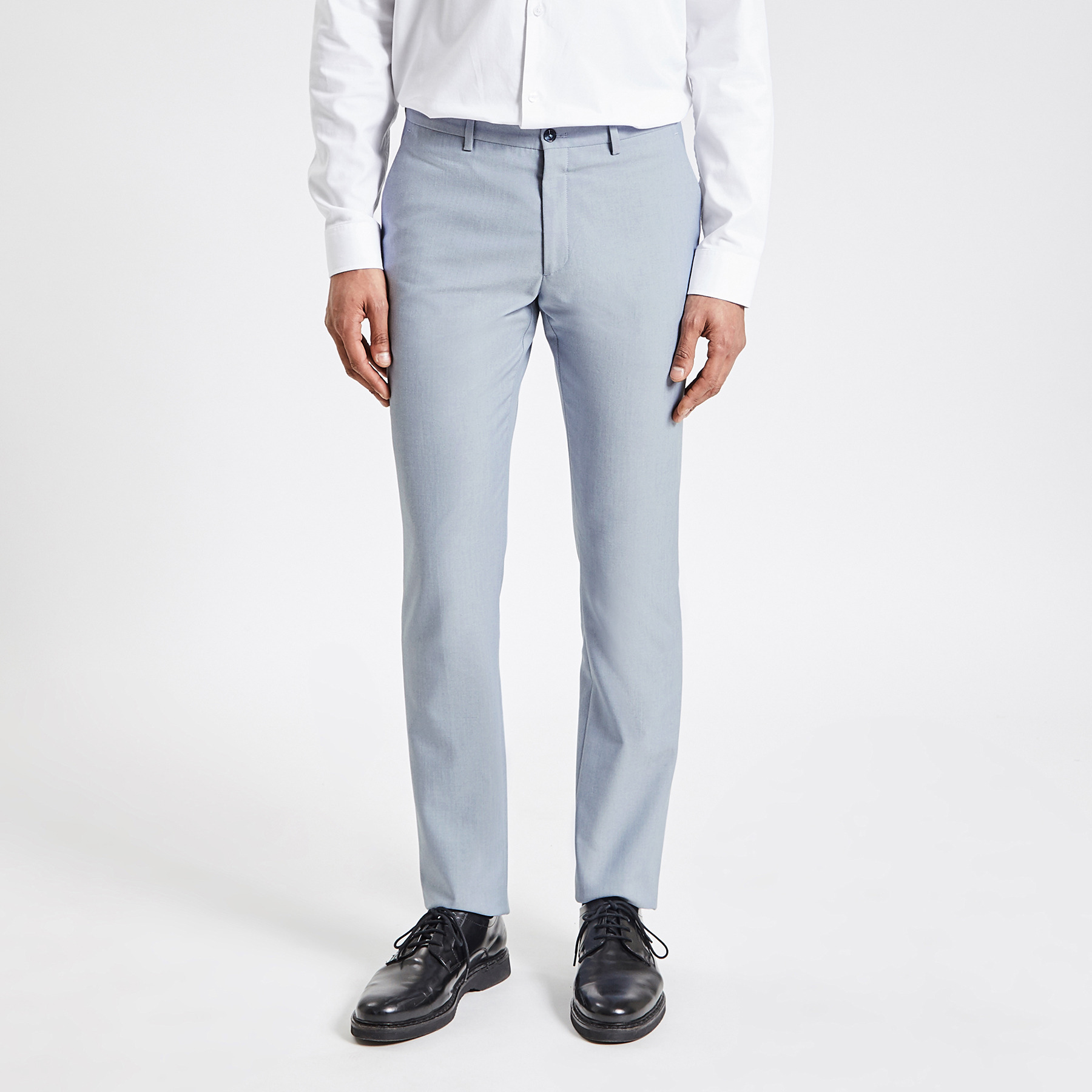 Pantalon de costume slim bi-ton Bleu 38 71% Polyester, 27% Viscose, 2% Elasthanne Homme
