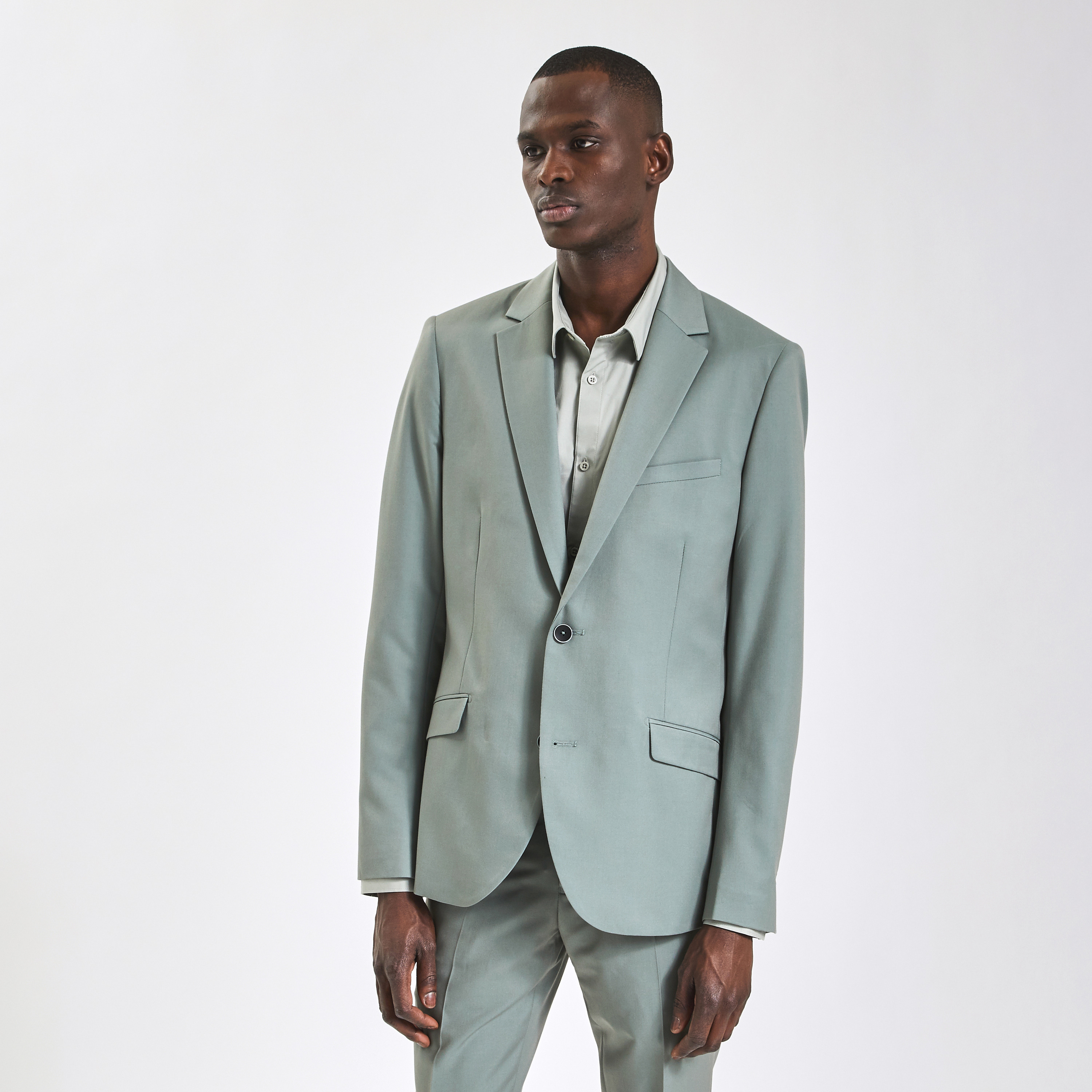 Veste de costume slim Vert clair 54 100% Polyester, 85% Polyester, 15% Viscose Homme Jules