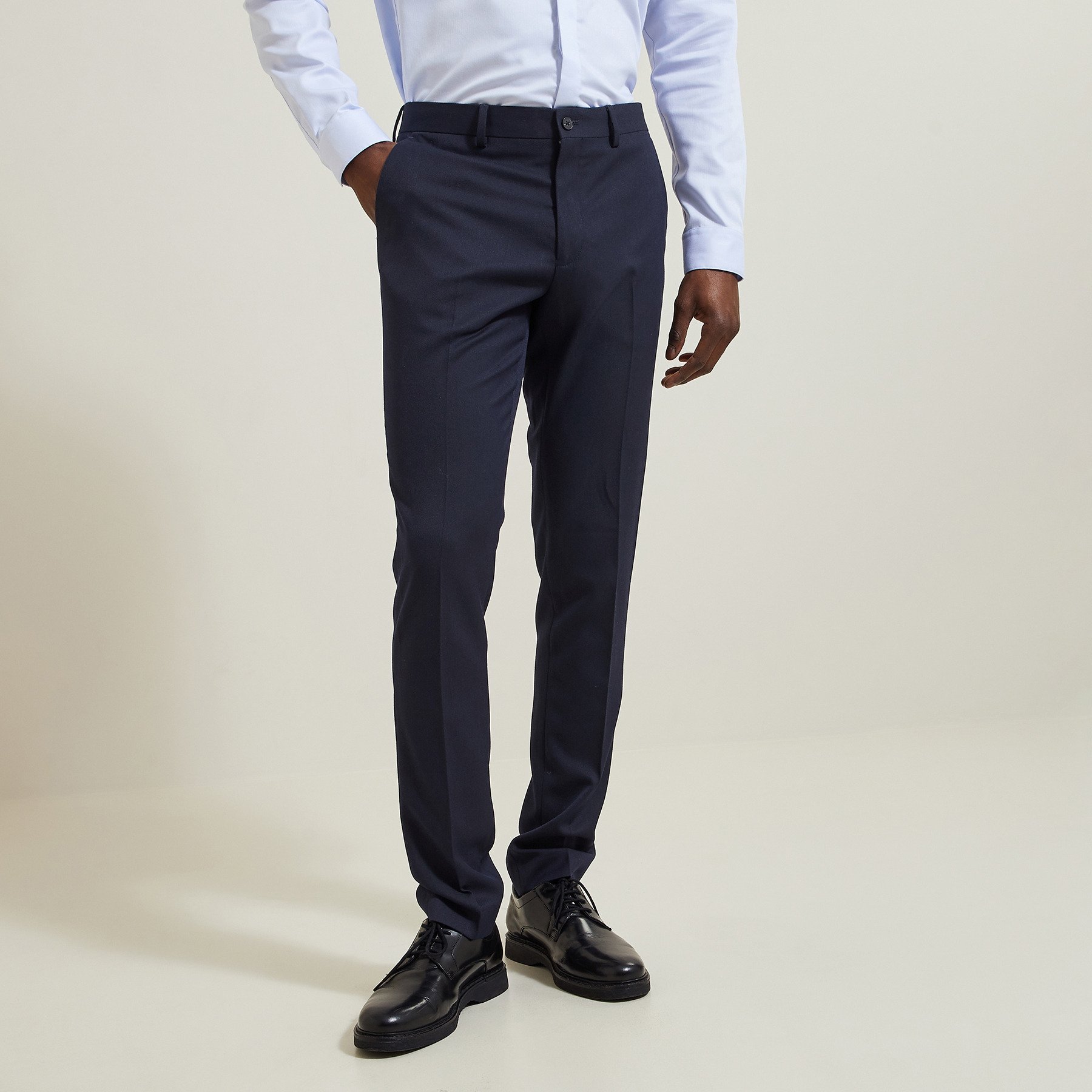Pantalon de costume uni slim Bleu 34 78% Polyester, 20% Viscose, 2% Elasthanne Homme