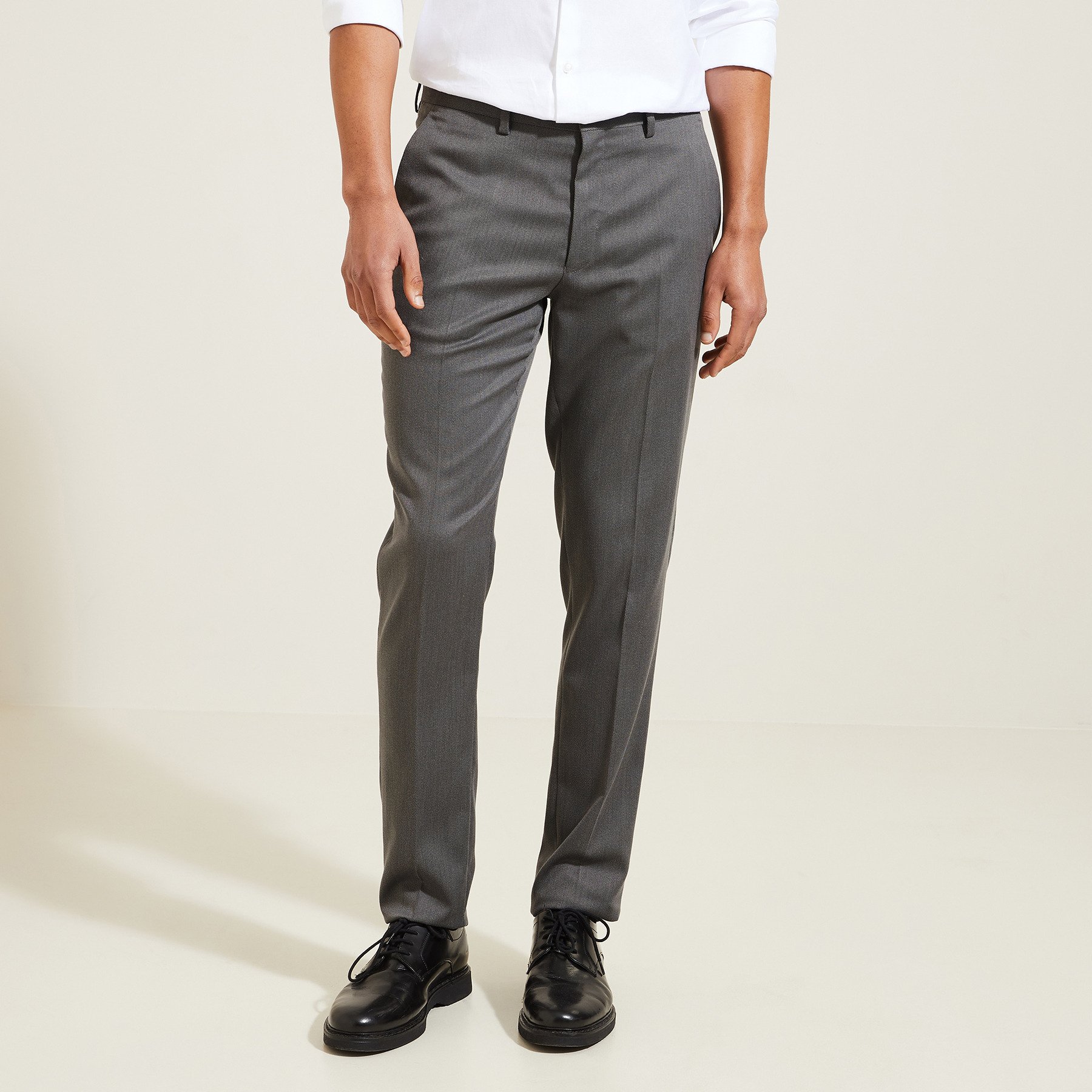 Pantalon de costume uni slim Gris 34 78% Polyester, 20% Viscose, 2% Elasthanne Homme
