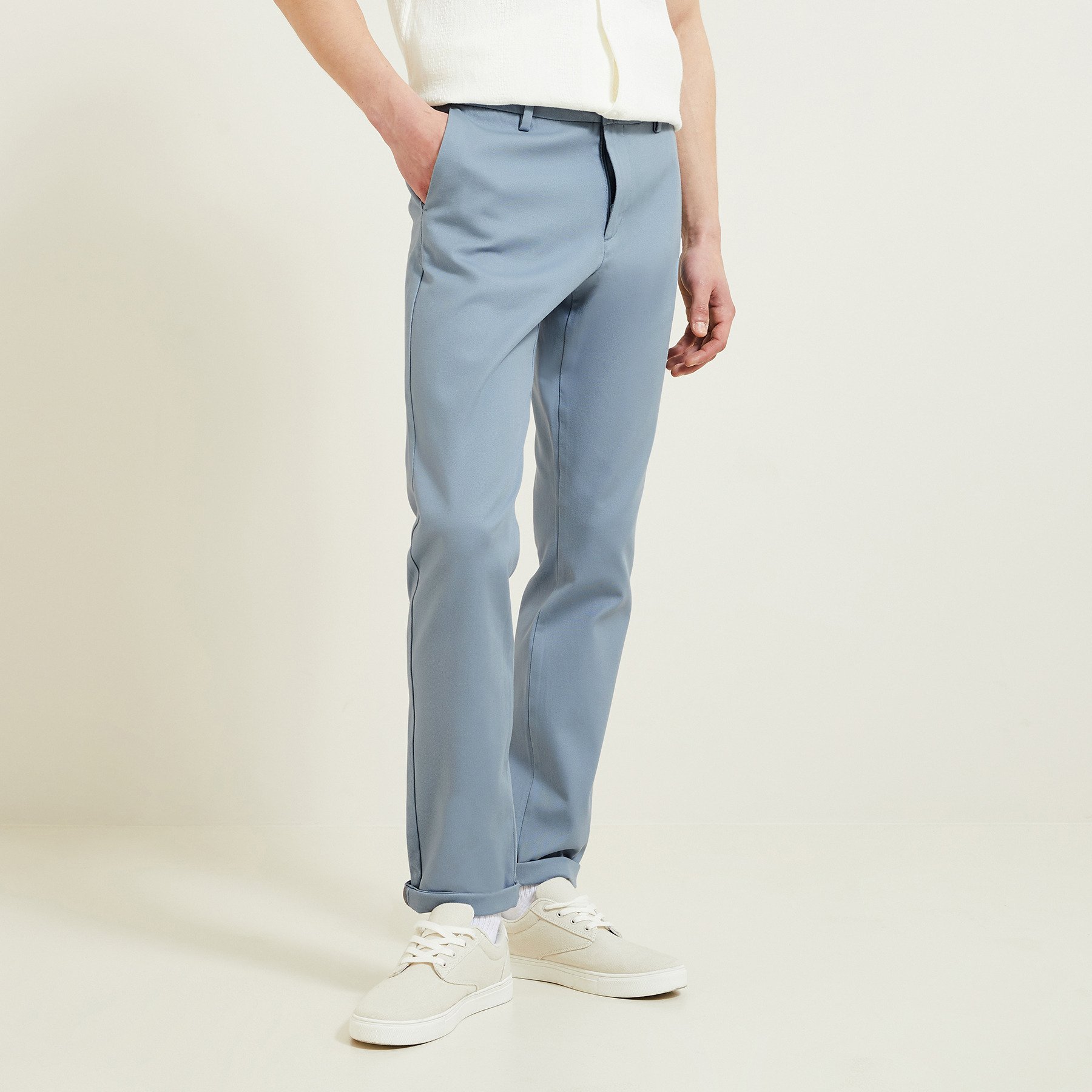 Pantalon chino slim urbain "le parfait by JULES" Bleu 36 98% Coton, 2% Elasthanne Homme