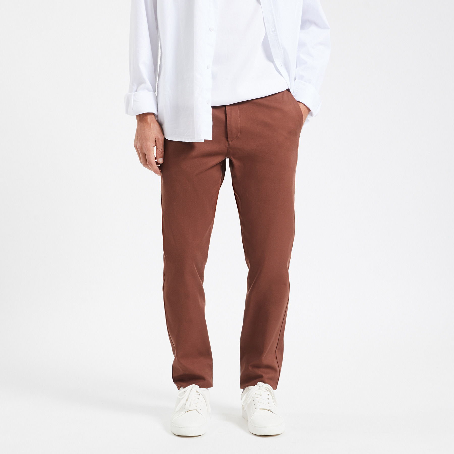 Pantalon chino slim urbain "le parfait by JULES" Rouge 38 98% Coton, 2% Elasthanne Homme Brice