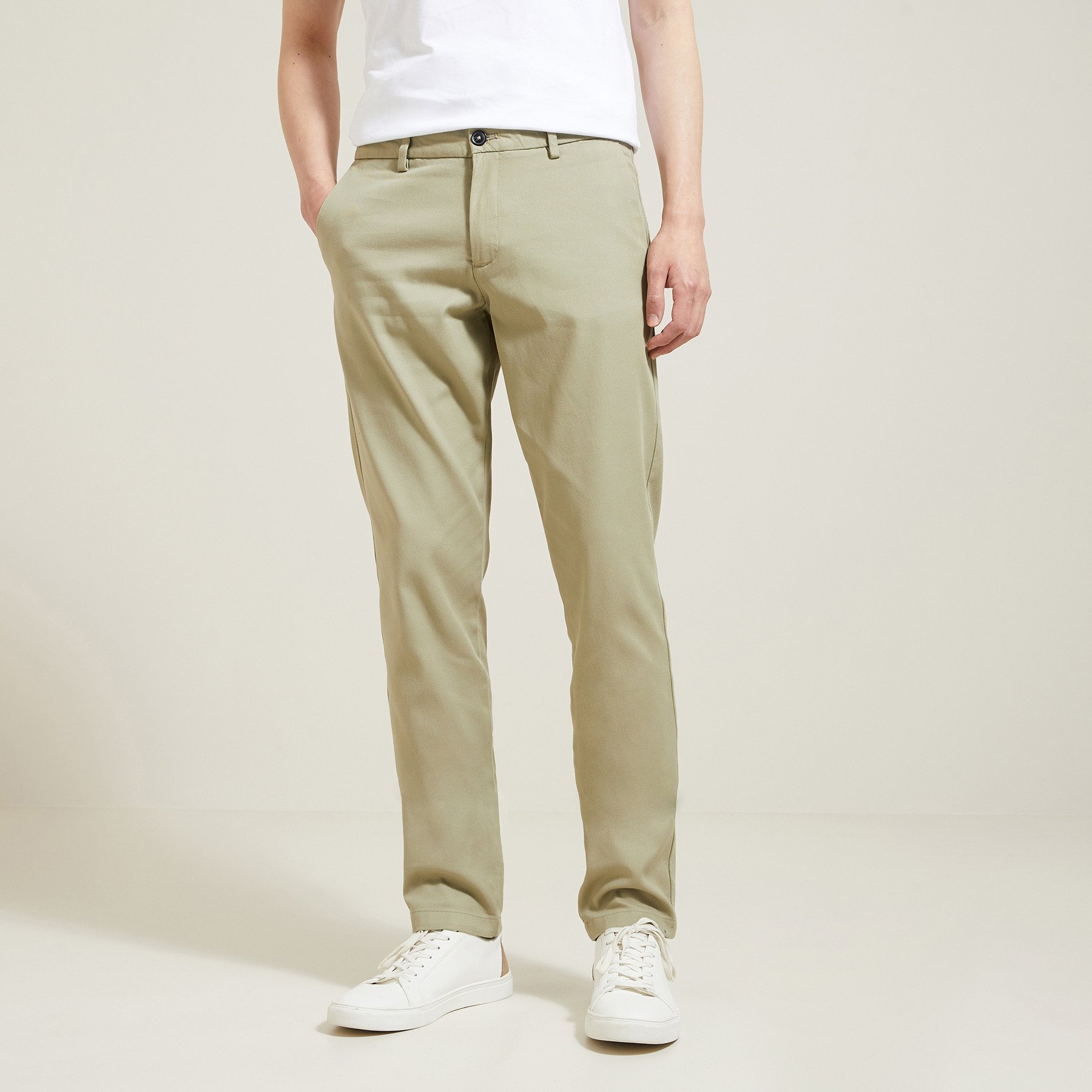 Pantalon chino slim urbain "le parfait by JULES" Vert clair 36 98% Coton, 2% Elasthanne Homme Jules