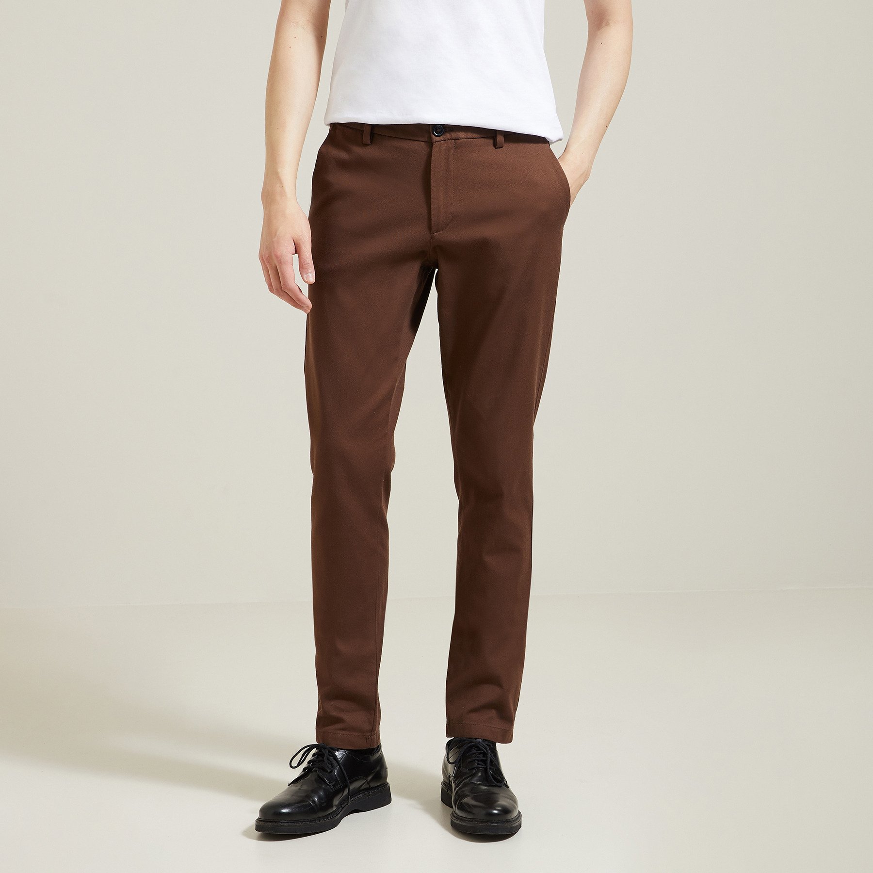 Pantalon chino slim urbain "le parfait by JULES" Marron 36 98% Coton, 2% Elasthanne Homme Jules