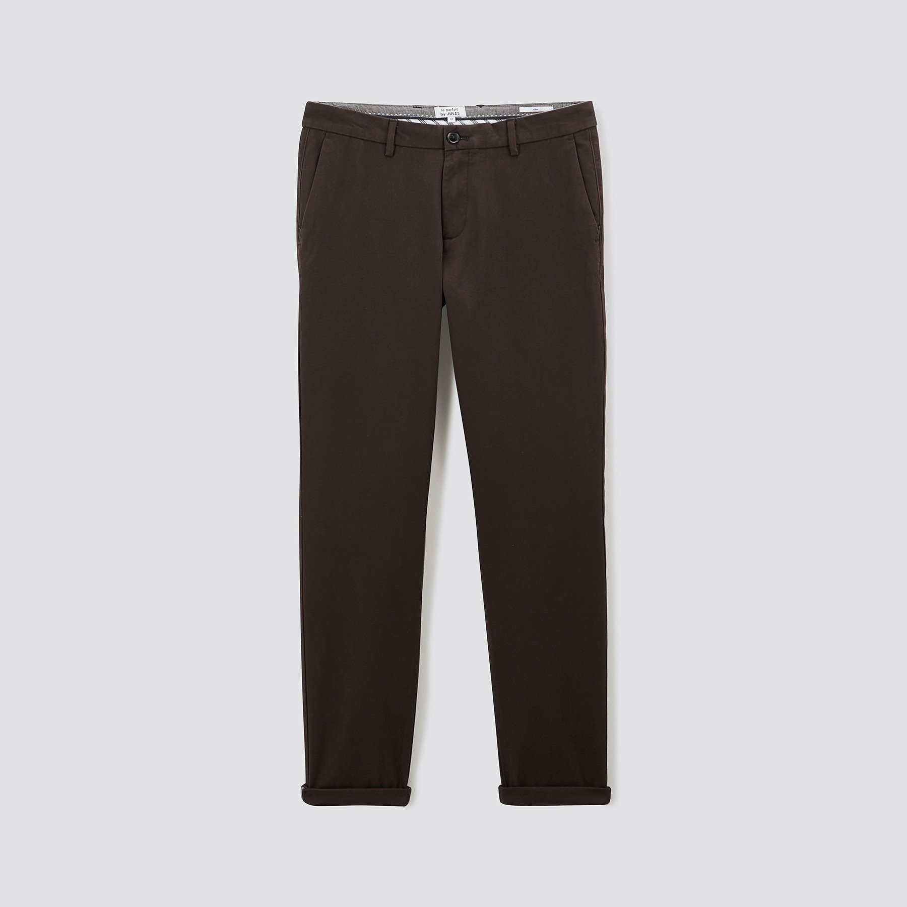 Pantalon chino slim urbain "le parfait by JULES" Marron 36 98% Coton, 2% Elasthanne Homme