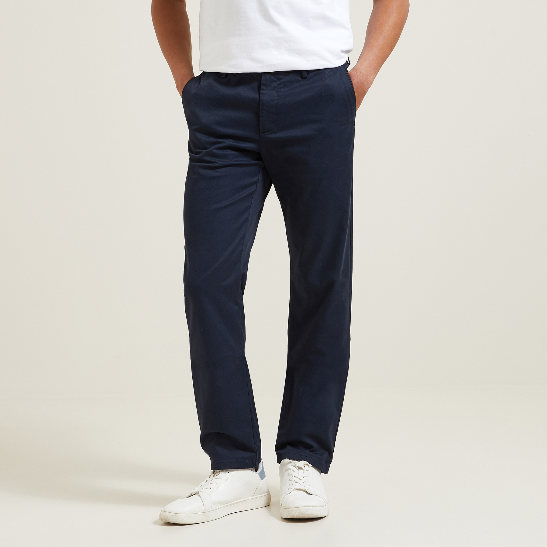 Pantalon chino regular "le parfait by JULES" Bleu 38 98% Coton, 2% Elasthanne Homme