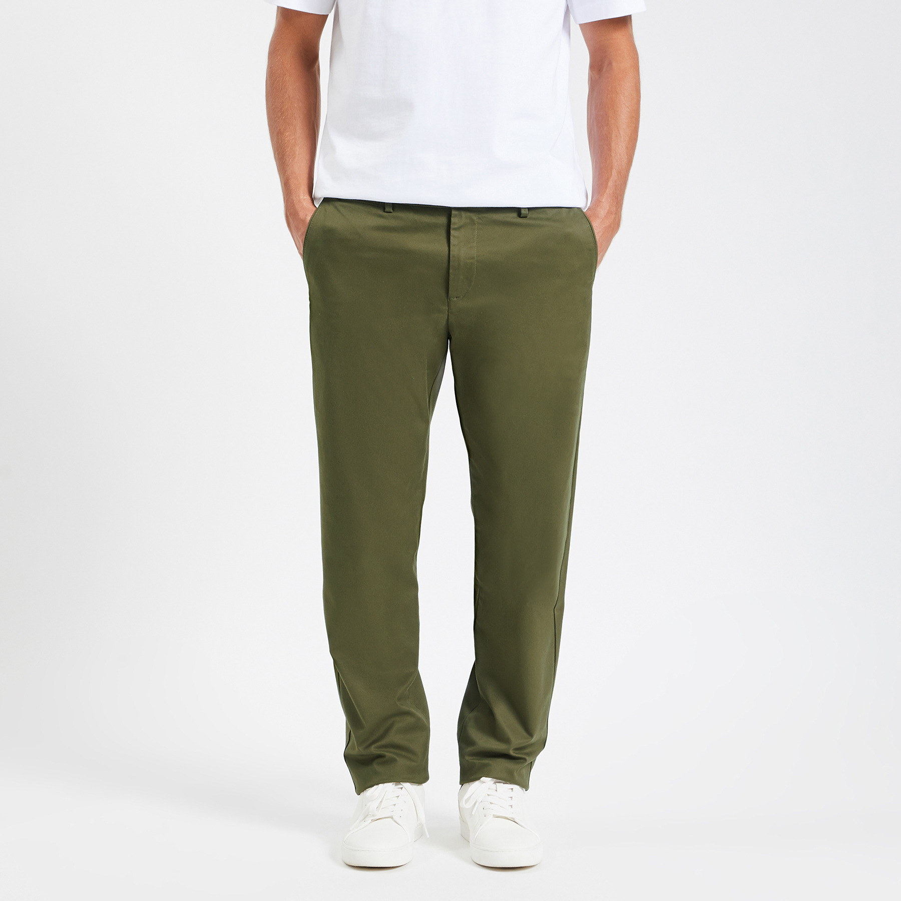 Pantalon chino regular "le parfait by JULES" Vert kaki 38 98% Coton, 2% Elasthanne Homme Brice