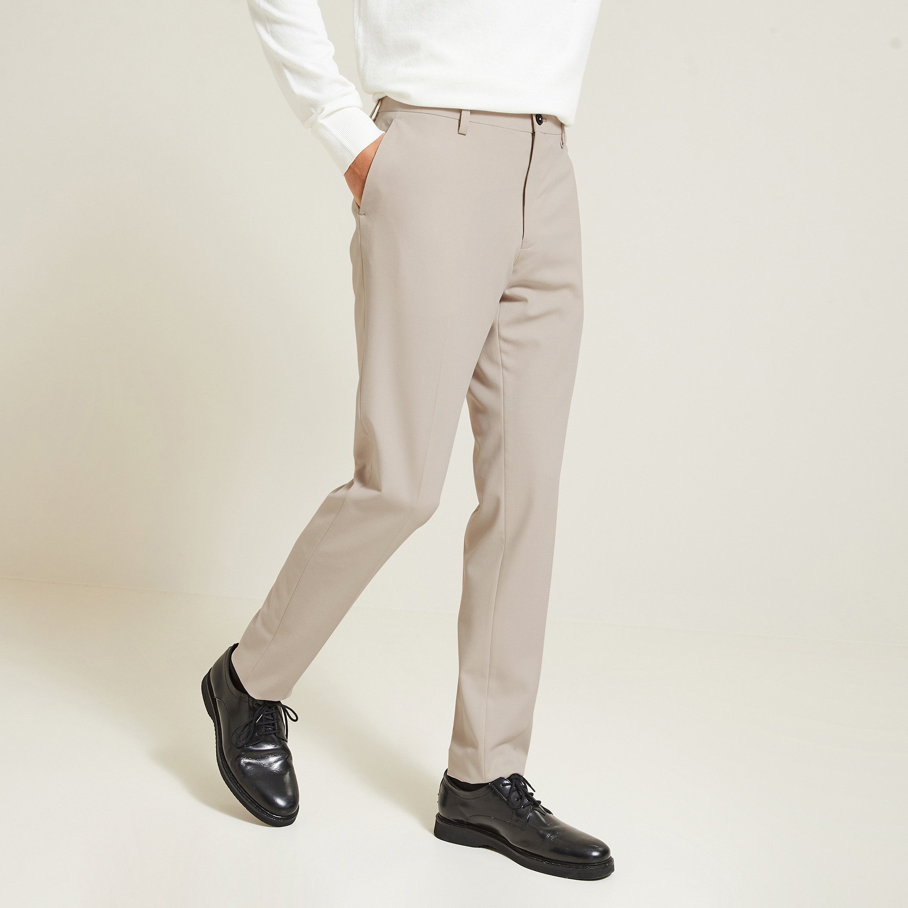 Pantalon de costume extra slim Beige 36 66% Polyester, 28% Viscose, 6% Elasthanne Homme