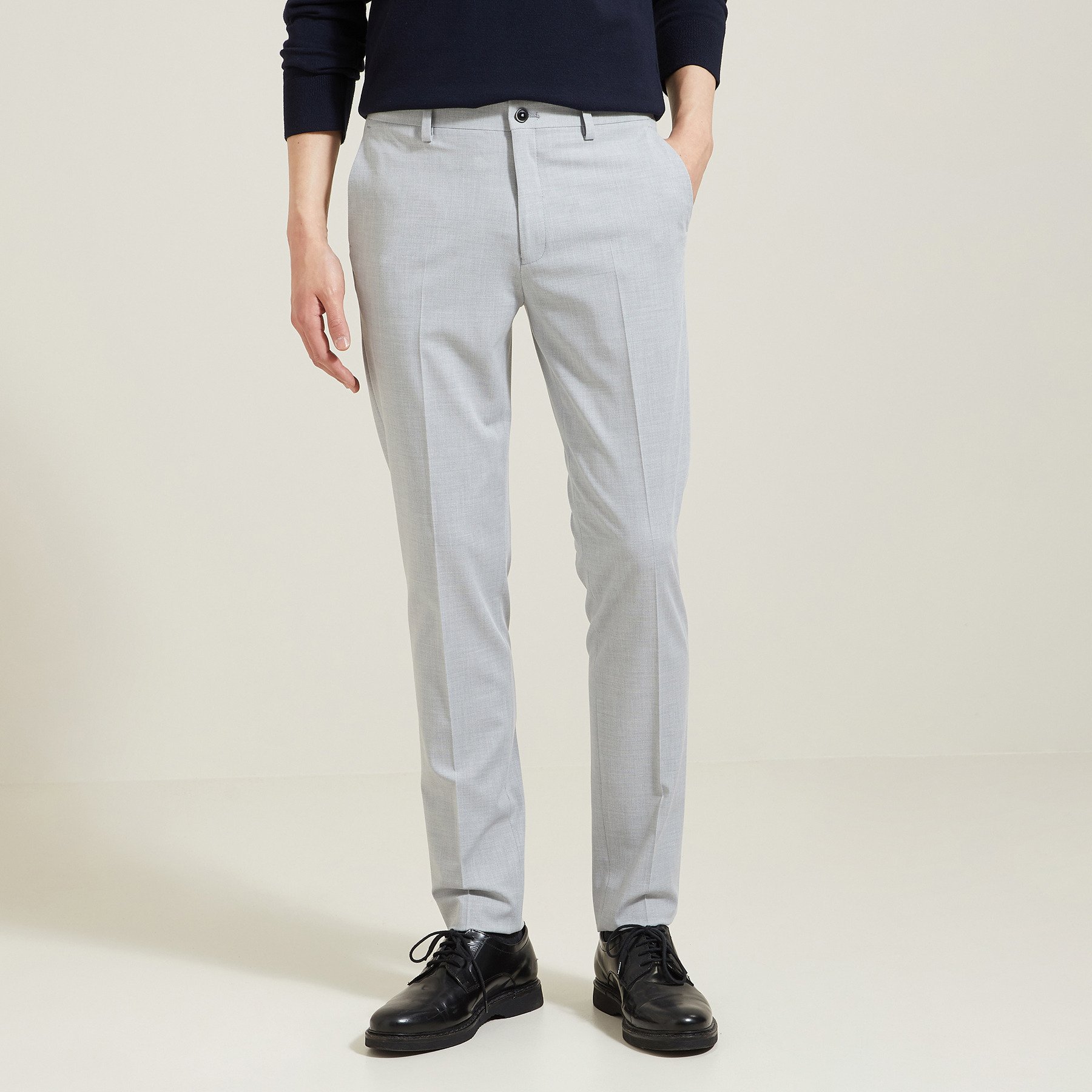 Pantalon de costume extra slim Gris 36 65% Polyester, 29% Viscose, 6% Elasthanne Homme