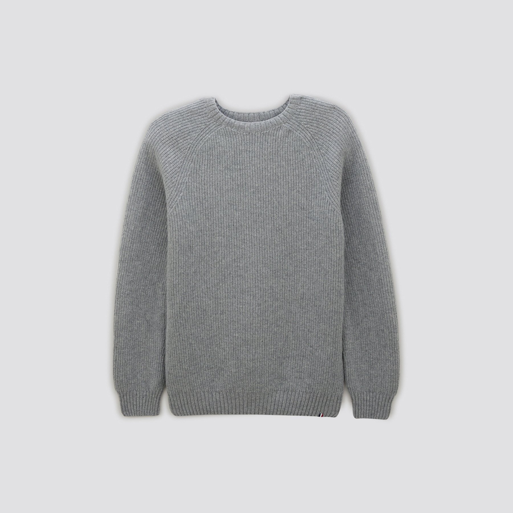 Pull Made in France Gris S 88% Laine, 12% Cachemire Homme