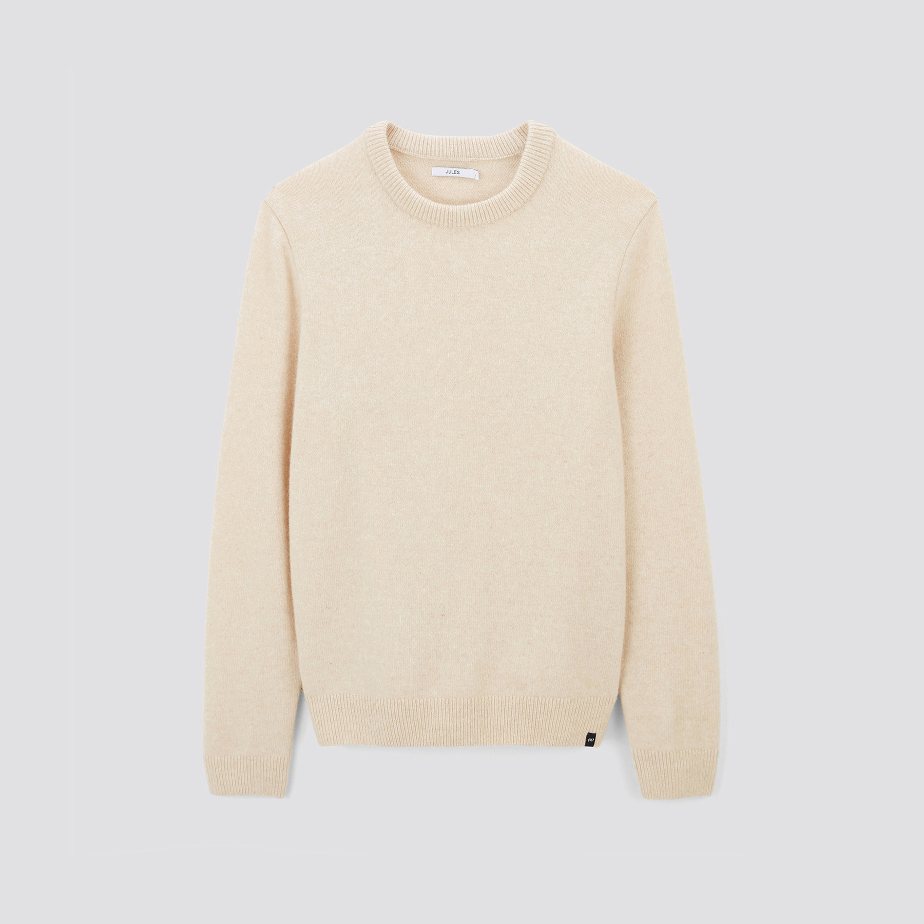Pull à col rond uni Ecru XS 63% Laine, 29% Polyamide, 6% ACRYLIC, 2% Polyester Homme