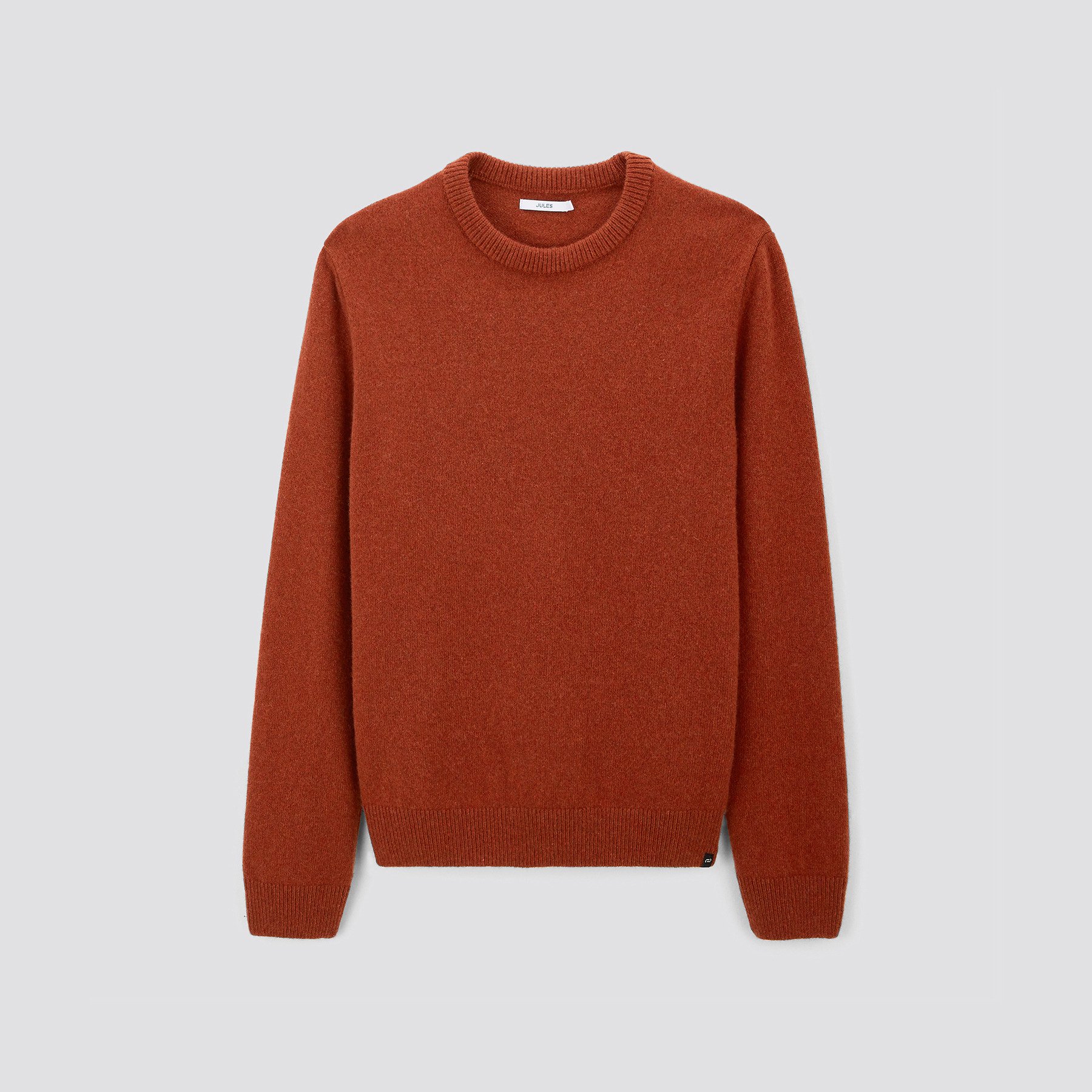 Pull à col rond uni Orange S 63% Laine, 29% Polyamide, 6% ACRYLIC, 2% Polyester Homme