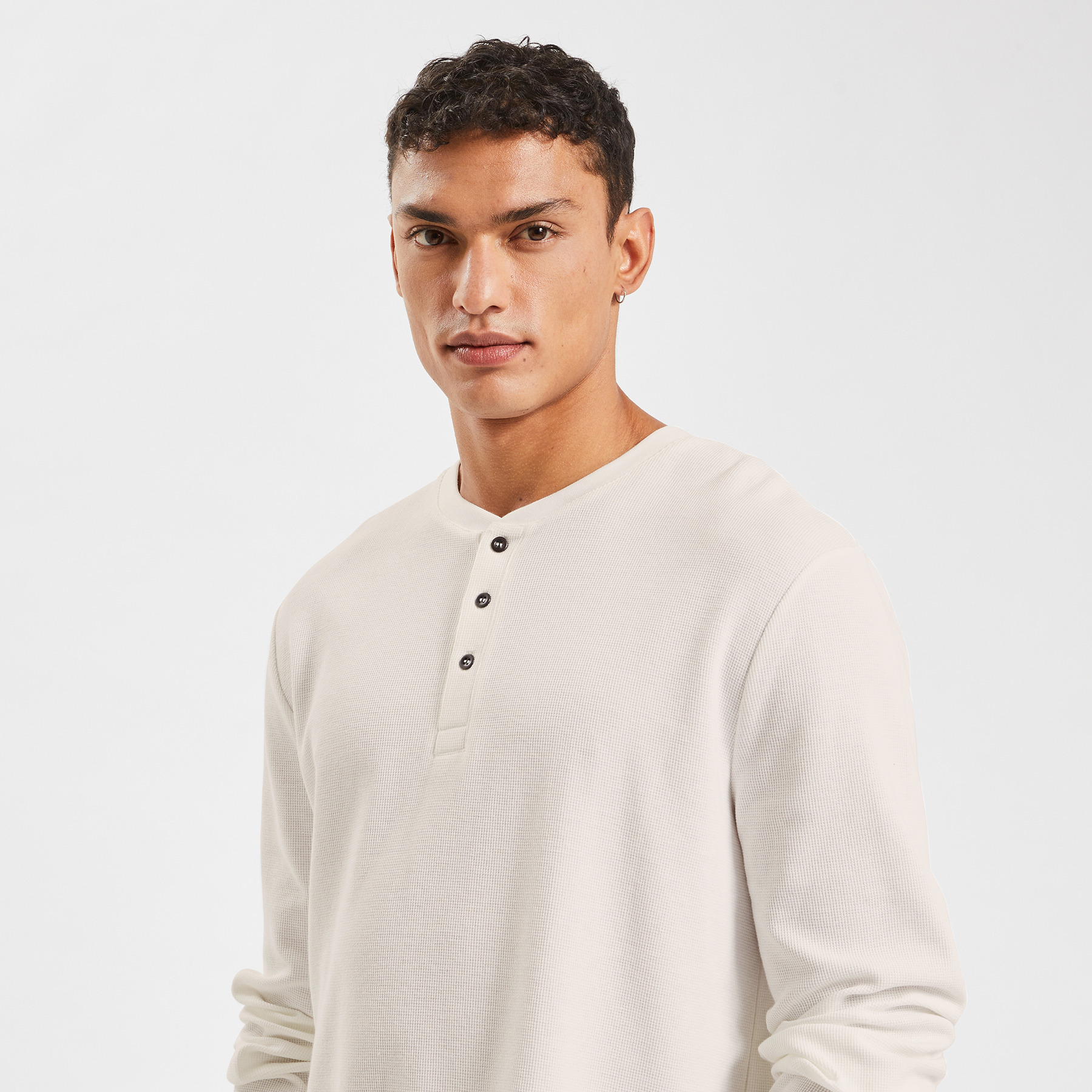 Tee shirt tunisien matière gaufrée Blanc S 100% Coton Homme Jules