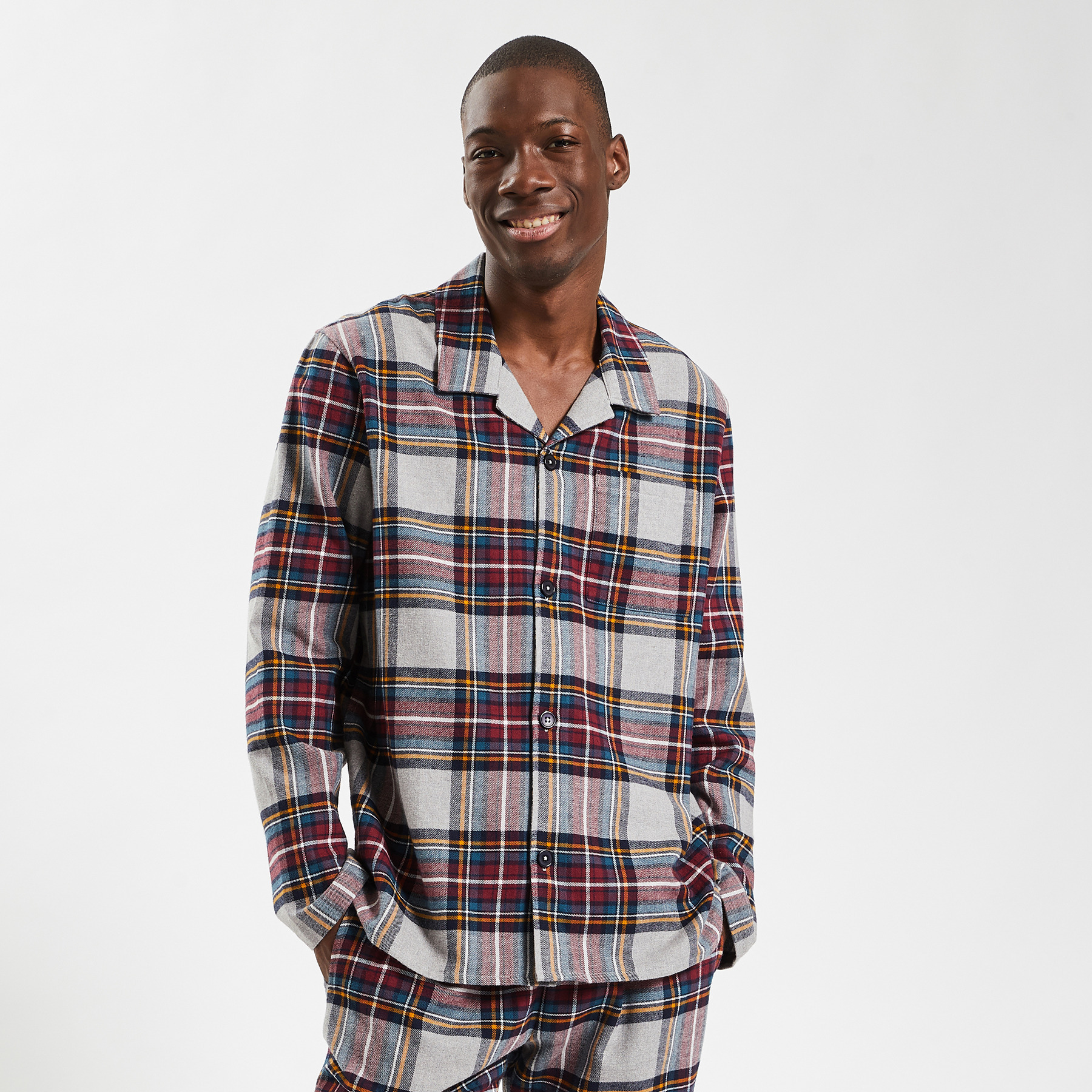 Chemise de pyjama à carreaux Multicolore S 100% Coton Homme Jules